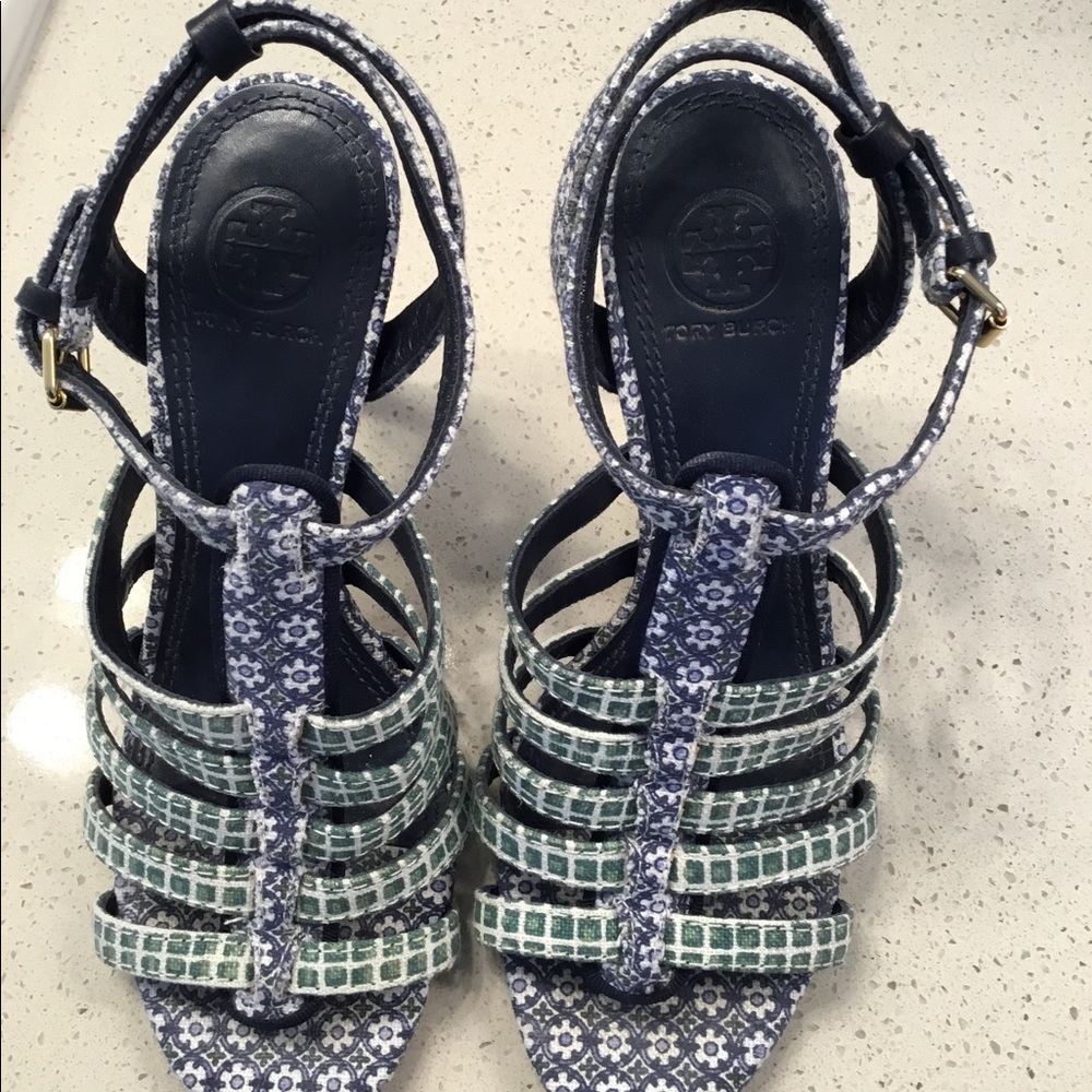 Tori Burch fabric sandals